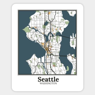 Seattle City Map Poster Sticker